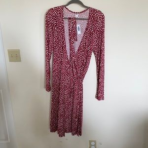 Red heart wrap dress
